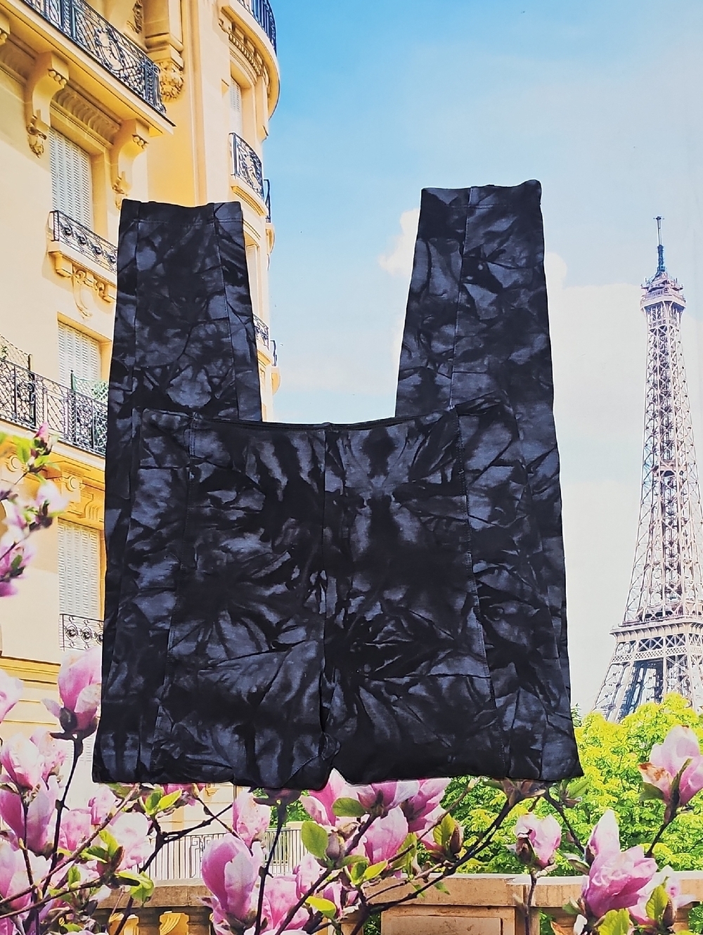 Lysse Black‎ Blue Design Leggings Small